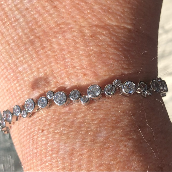 Lesa Michele CZ bubble style tennis bracelet 7.5 - Picture 9 of 14